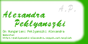 alexandra peklyanszki business card